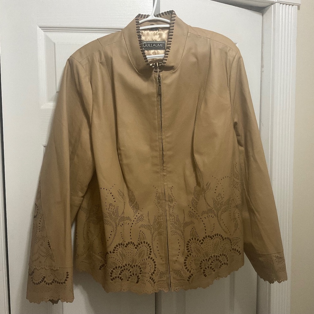 Guillaume Tan Leather Jacket 1X